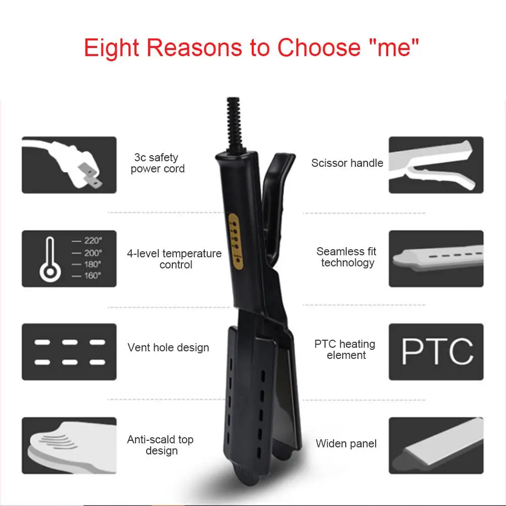 Выпрямитель для волос четыре уровня регулировки температуры щетка гребень