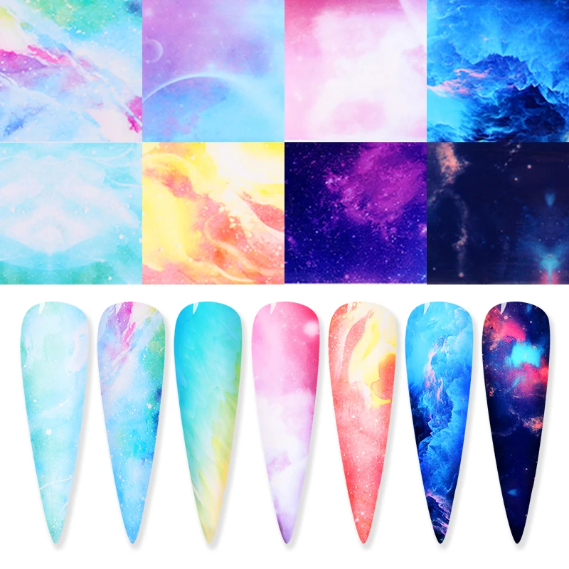 Градиентный эффект для ногтей смешанные цвета переводные наклейки дизайна