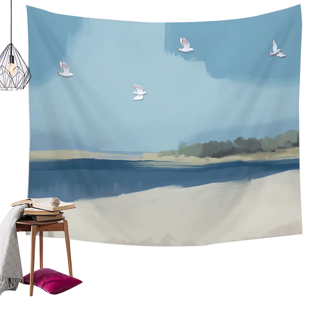 

Landscape Print Tapestry Wall Hanging Blanket Bedspread Beach Mat Background Cloth Home Bedroom Art Carpet Decoration