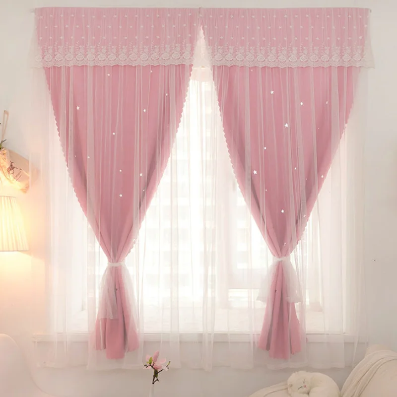 1 шт. занавеска на липучке без перфорации для девочки простая затеняющая спальни