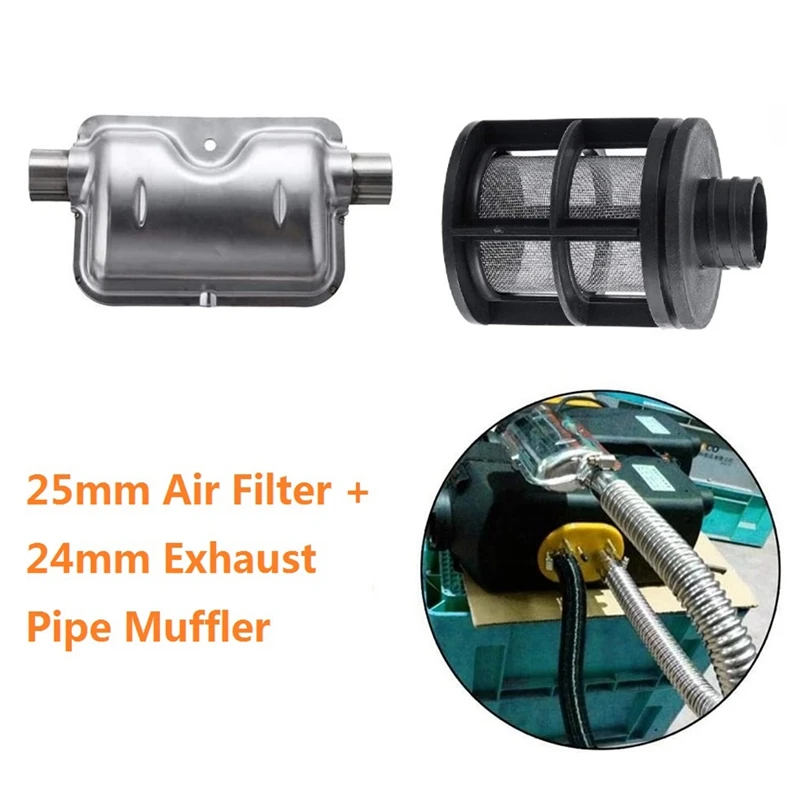 

Car 25mm Air Filter + 24mm Exhaust Pipe Muffler Clamp Bracket Kit for Ebespacher Webasto Fuel Air Parking Heater