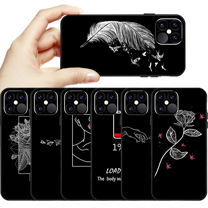 

Soft Case For iPhone 12 Case Thin Black TPU On iPhone XR 11 Pro XS Max 6 6S 7 8 Plus X SE 2020 iPhone12 Mini Silicon Phone Cover