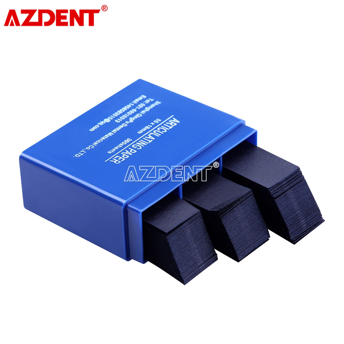 Полоски AZDENT Dental 55*18 мм синие шарнирные бумажные для стоматологии отбеливание