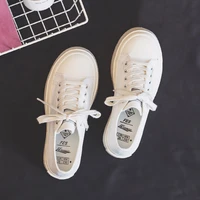 2021 girls big head canvas shoes lace up small white shoes