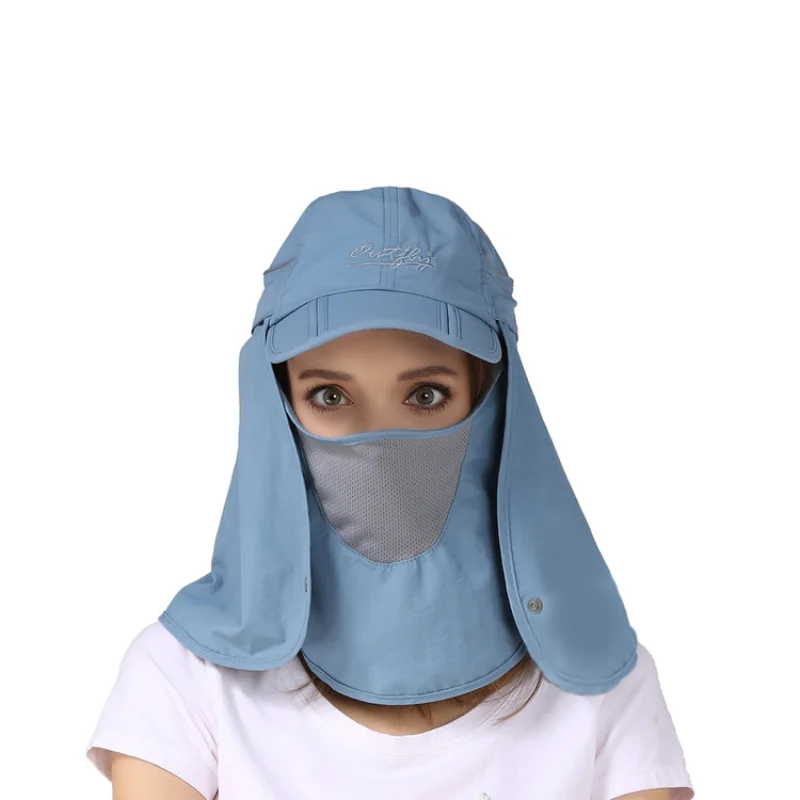 

2021 Sun Hat For Man Sunhat Summer Outdoor Quick-drying Sunscreen Fisherman Hat Fishing Breathable Sun hats Female Face Mask