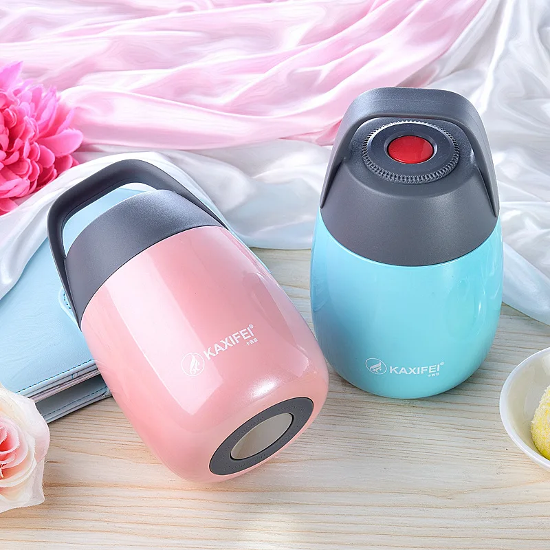 Вакуумная Изолированная банка из нержавеющей стали для еды со складной ложкой