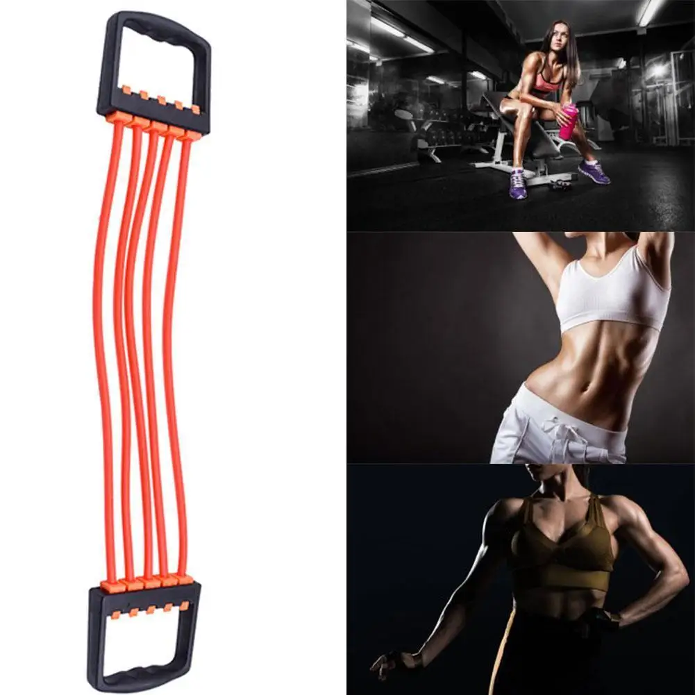 

Profession Resistance Chest Expander Strong Cable Band Puller Exercise Fitness Can Removable 5 Latex Tube Spring Exerciser