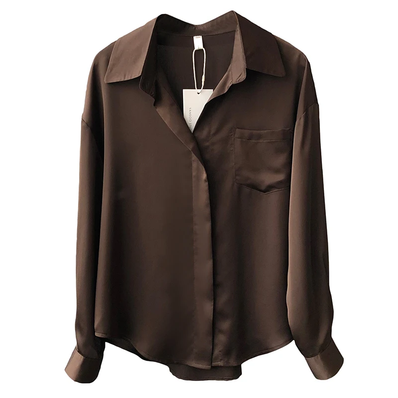 

GOPLUS Women's Blouses Korean Style Solid Turn-down Long Sleeve Shirt Women Blouses Clothing Ropa Mujer Blusas Mujer