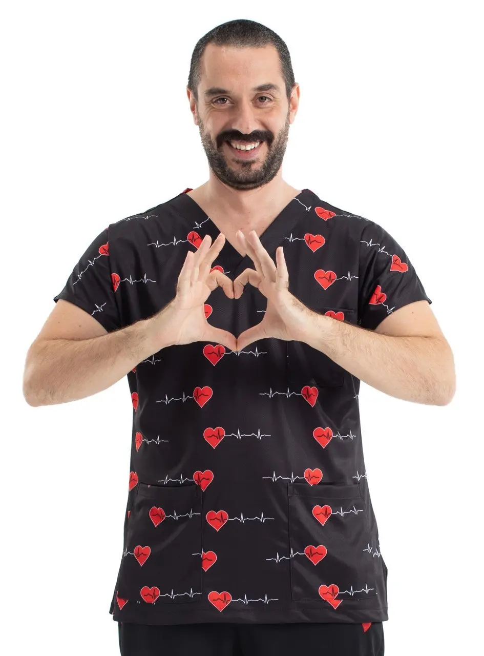 Униформа для мужчин с черным ритмом сердечного ритма| |