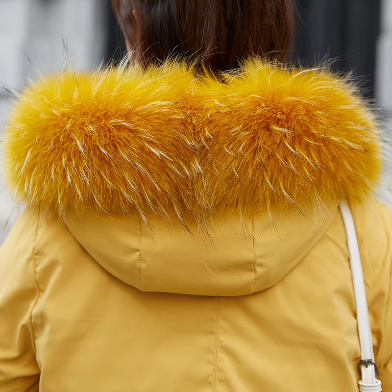 Winter Parkas jacket 2019 winter women's jacket fashion hooded fur collar thick warm long winter coats -30 degree snow jackets
