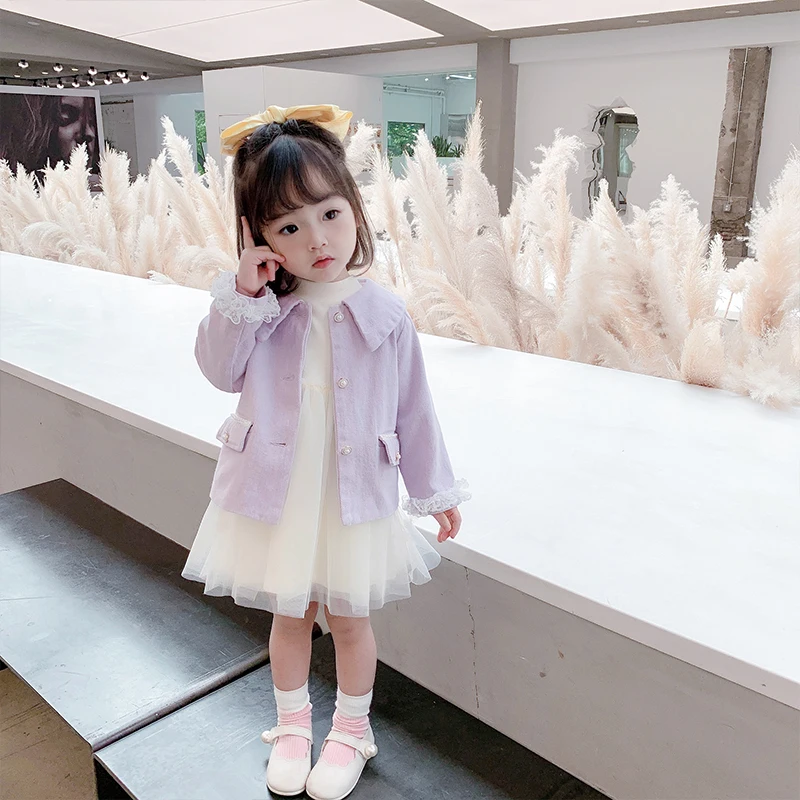 Осенние комплекты одежды для девочек новинка 2021 Детские пальто и платья с