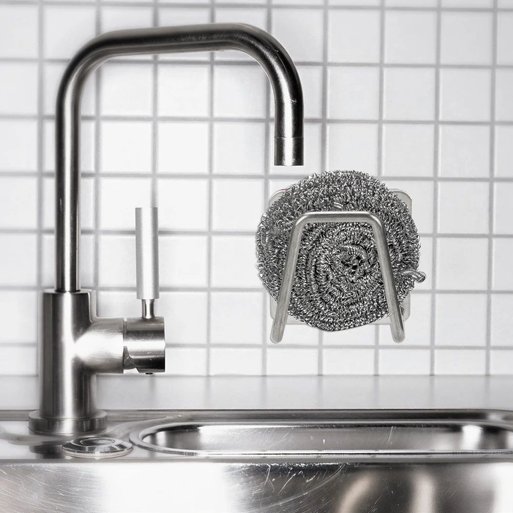 

Brush Sponge Holder Clip Kitchen Organization Stainless Steel Sponge Drain Rack Stand Home Storage Kitchen Accessories