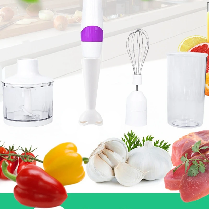 

3-Piece Set of Children's Food Supplement Eggbeater, Household Three-In-One Handheld Electric Mixer,EU Plug