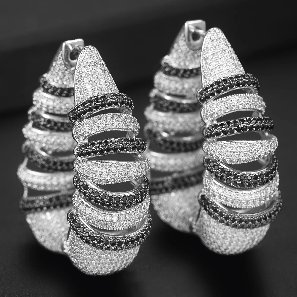 Godki роскошный спиральный провод массивные большие серьги кольца для женщин