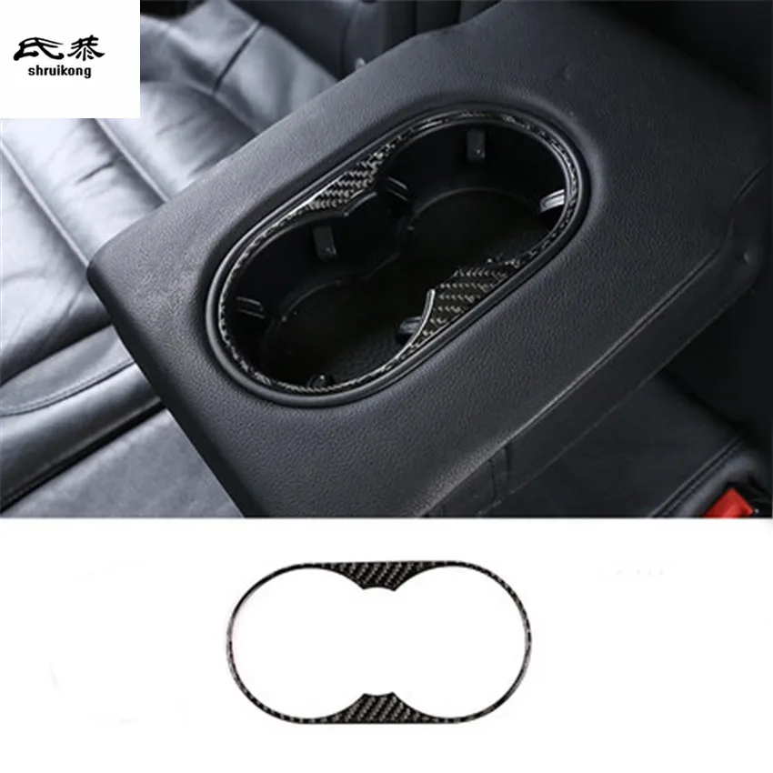 1pc Epoxy glue real carbon fiber rear glass cup decoration cover for 2011-2015 Volkswagen VW Touareg