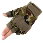 Перчатки тактические камуфляжные армейские, с открытыми пальцами, для занятий фитнесом, тяжелой атлетикой, велоспортом, 1 пара