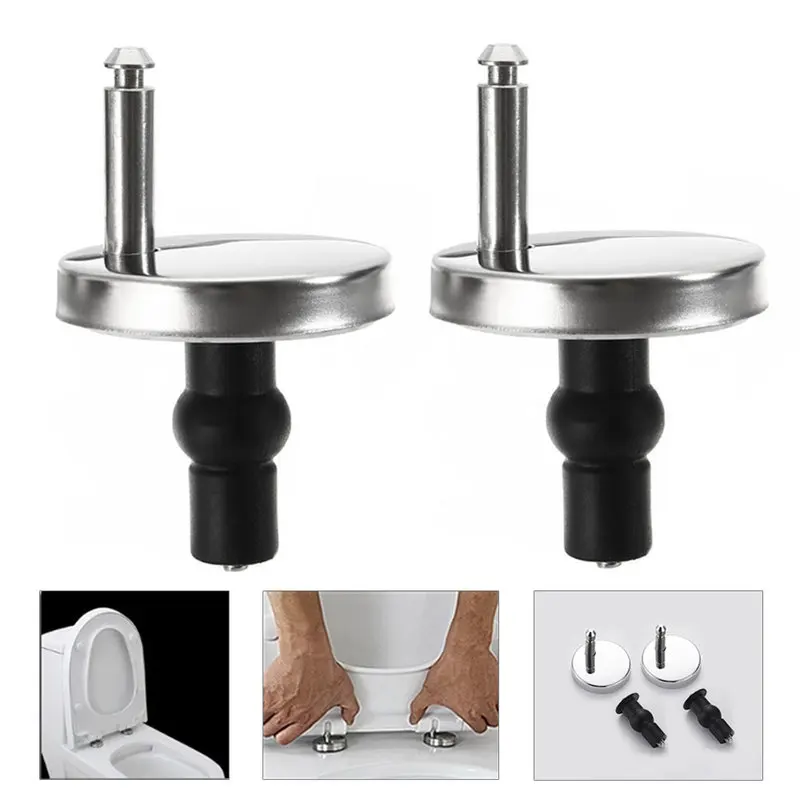 

2 Pcs Replacement Toilet Seat Hinge Fitting Screw Anchoring Set Screw Pin WC Toilets Accessories Home Improvement