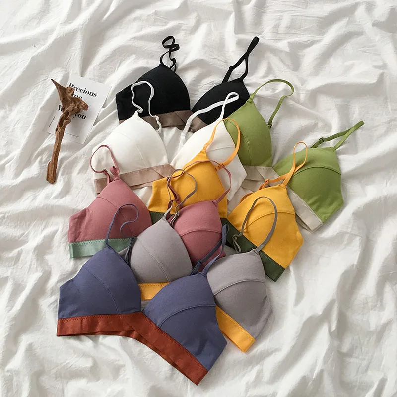 

Triangle Cup girls'Bra crossed back small BRA strapless bodice bag student's comfortable lingerie