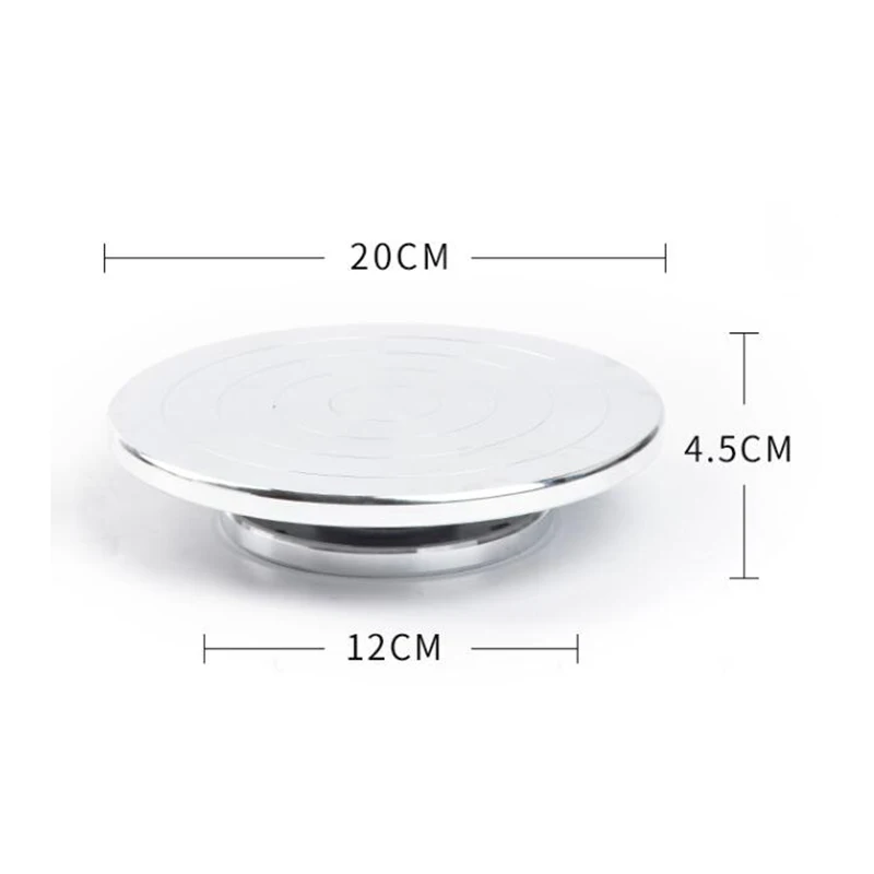 

12/20cm Double Side Lazy Suzan Mute Metal Turntable for Ceramic Clay Sculpture Platform Pottery Tools Wheel Rotating Swivel Spin