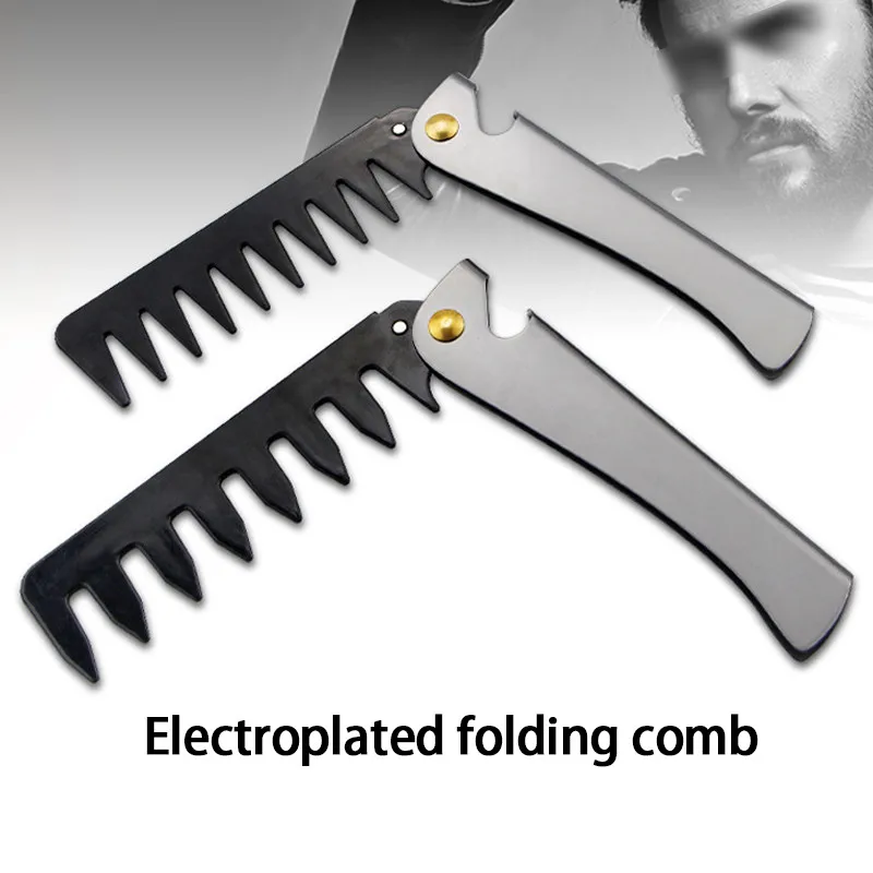 Расческа для волос новый мужской специальный складной расческа из нержавеющей
