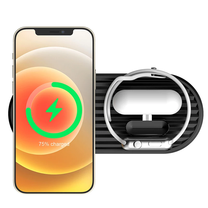 

Silicone 3 In 1 Charge Dock Holder For Iphone 13/12/11/Xs/X Desktop Charging Station For Apple Watch 7/6/SE/5/4/3/2/Airpods Pro