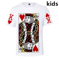 2 to 13 years kids t shirt 3d playing cards poker printed tshirt t shirt boys girls casual cartoon t shirts top children clothes