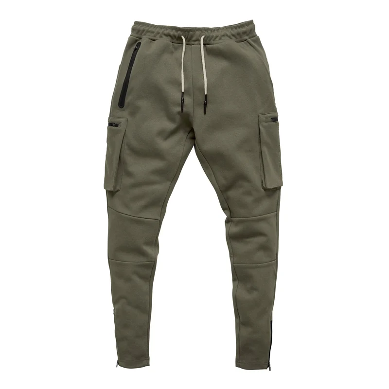 

Men's Camouflage Cotton Zipper Multi-Pockets Sport Pants Men's Tactical Casual Cargo Sweatpants Jogger Fitness Workout Pants