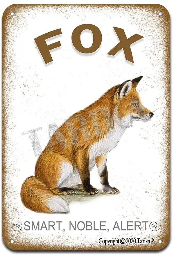 

Умный благородный Железный постер Fox с оповещением, Оловянная вывеска, винтажный Настенный декор для кафе, бара, паба, дома, украшение для пи...