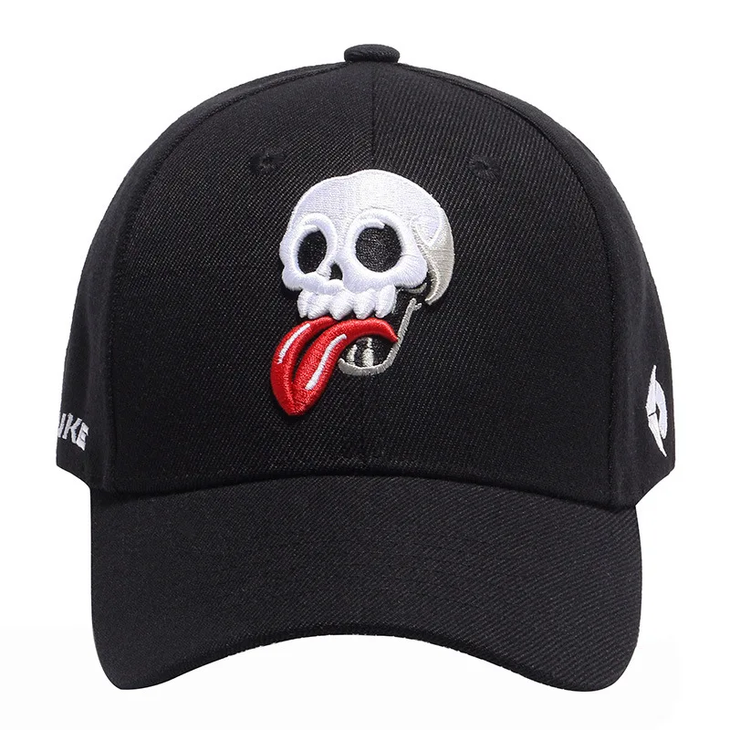 Summer Men's Baseball Cap Personalized Skull Hat Sunscreen Women's Couple Cap Embroidery Tongue Adjustable