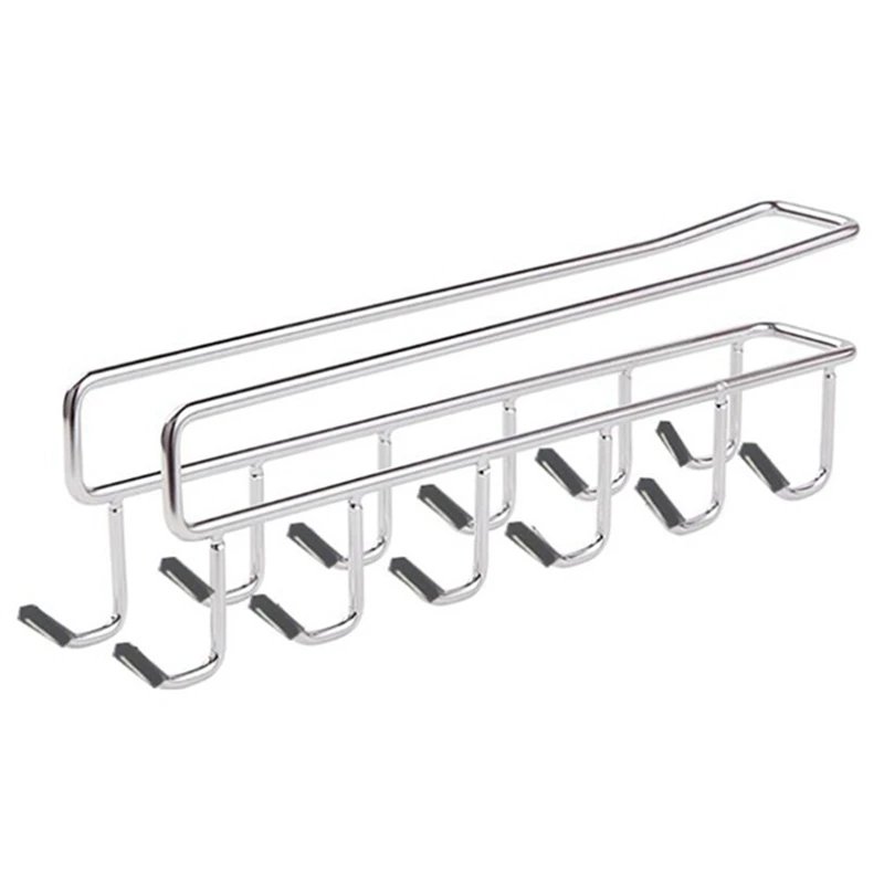 2 шт. Нержавеющая сталь Крючки вешалка под полка винного Стекло держатель кружки