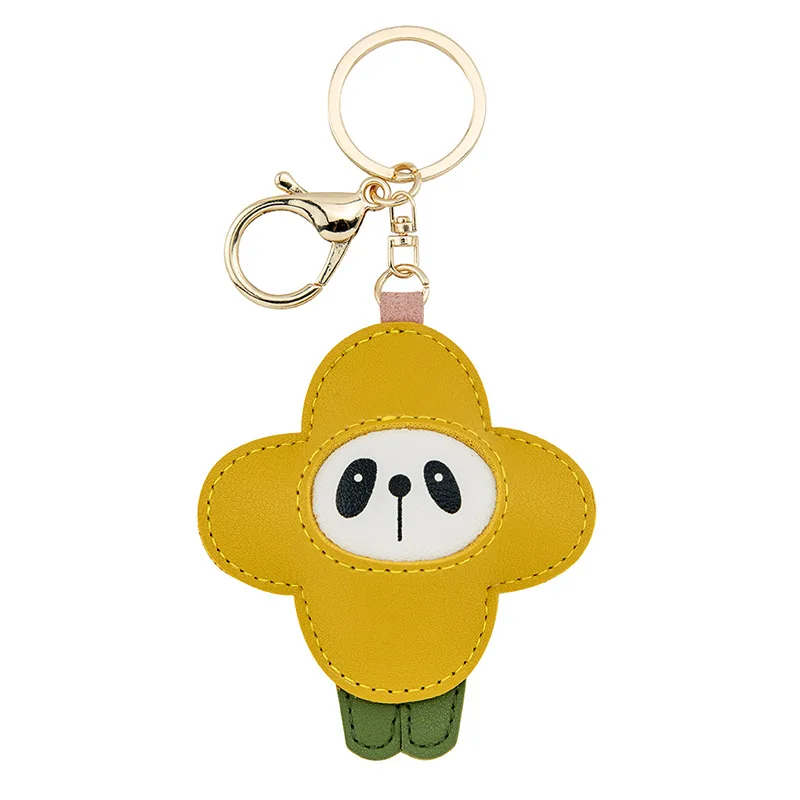

Flower Shape Animal Pu Leather Keychain Personality Creative Keyring Cute Cartoon Bag Pendant Girl Girlfriend GiftKeychains