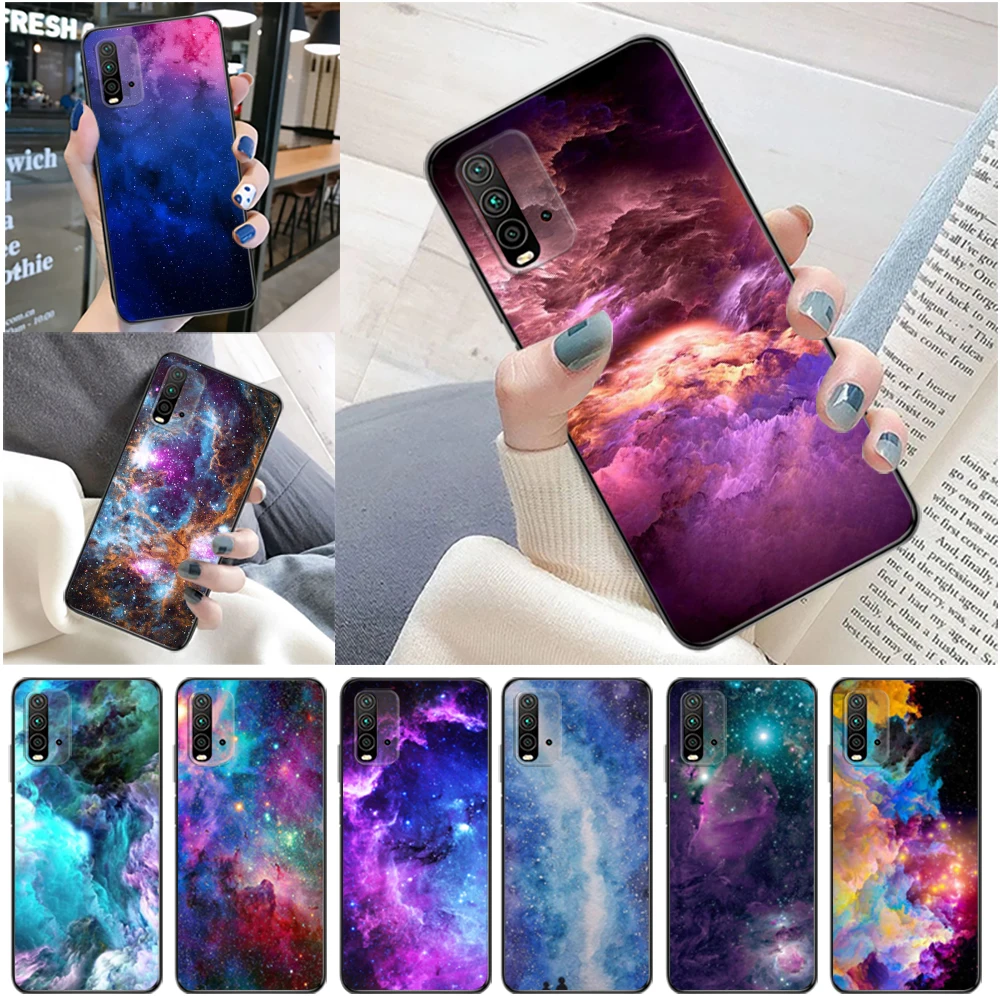 

Colorful Star Lamp Starry Sky Galaxy Phone Case For Xiaomi Redmi 9 9i 9A 9AT 9C Redmi 9A 9i 9C Coque Cases Soft TPU Back Cover