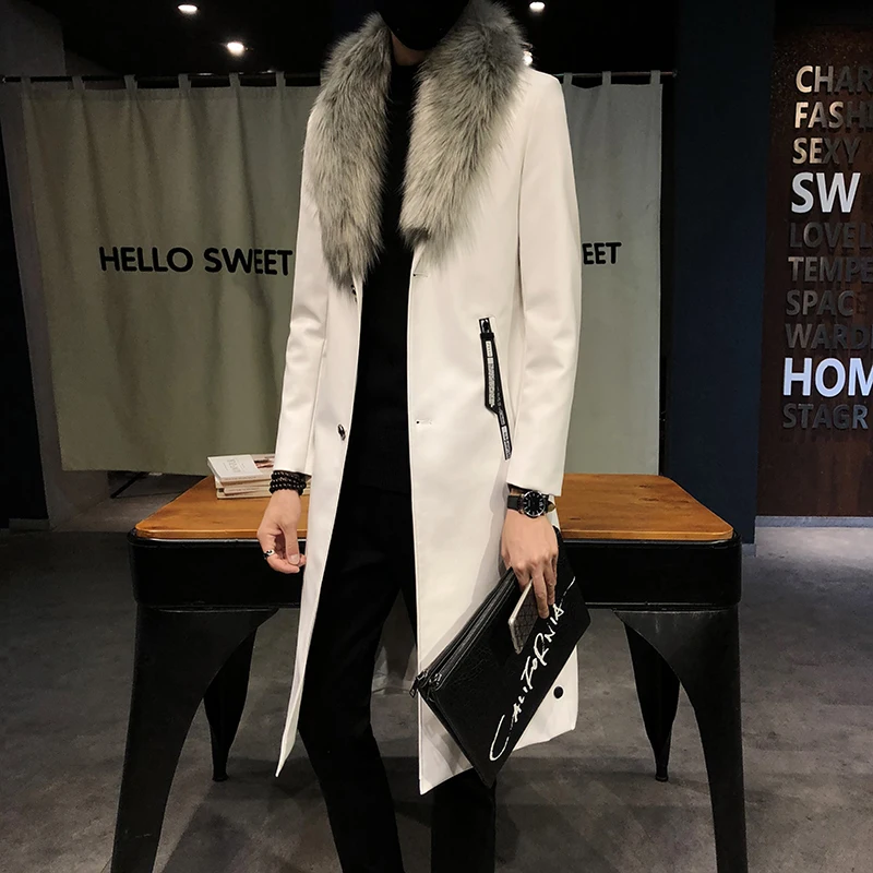 Для мужчин пальто роскошный Veste Homme золотые длинные Slim Fit Chaqueta Cuero Hombre большой
