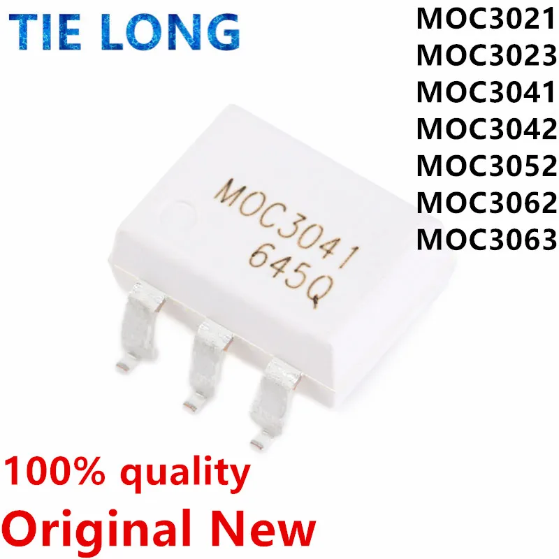 

10 шт., новые и оригинальные оптосоединители MOC3020 MOC3021 MOC3022 MOC3023 MOC3041 MOC3043 MOC3052 MOC3061 MOC3062 MOC3063 SMD SOP-6