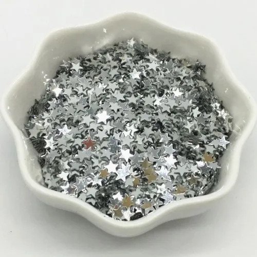 4mm Star Silver Блестки 3-30 мм Серебряные Блестящие Блестки плоские круглые чашки пвх свободные Блестки блестка DIY ремесло шитье Женская одежда Аксессуары 20 г - Цвет: 4mm Star Silver