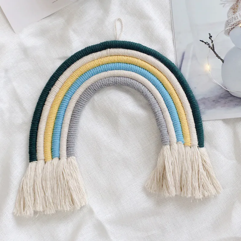 New Home Decoration Accessories Rainbow Hand Woven Nordic Fresh and Simple Children's Clothing Hanging Wall Decoratio | Дом и сад