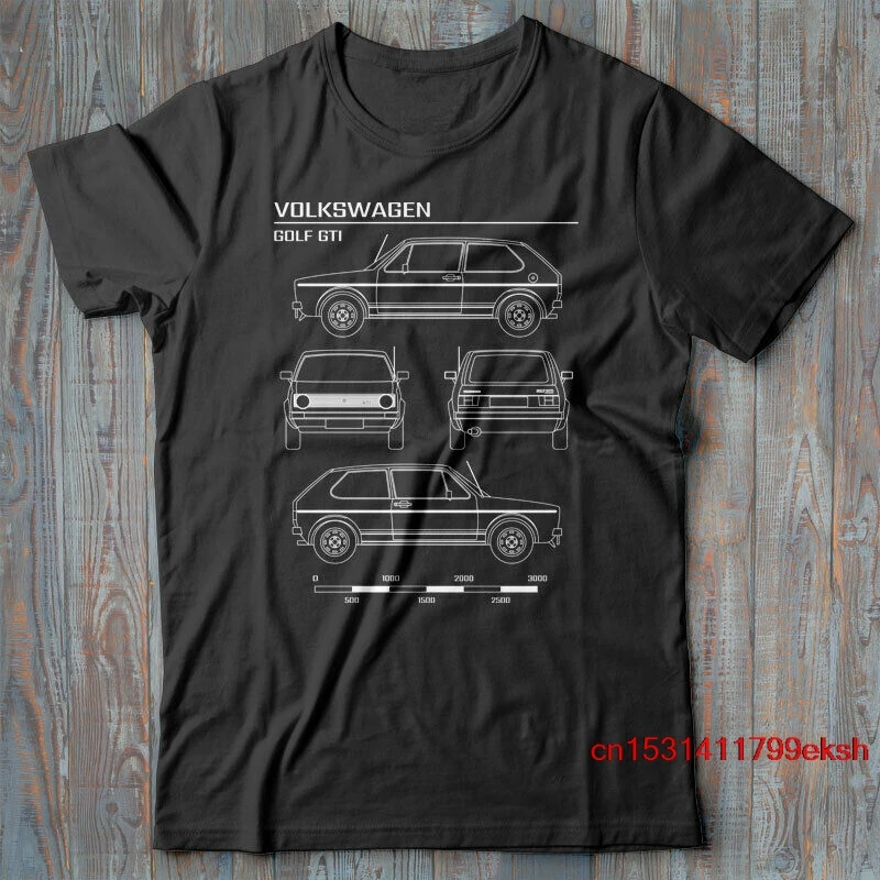 Мотивом футболка с изображением автомобиля GTI технической основой