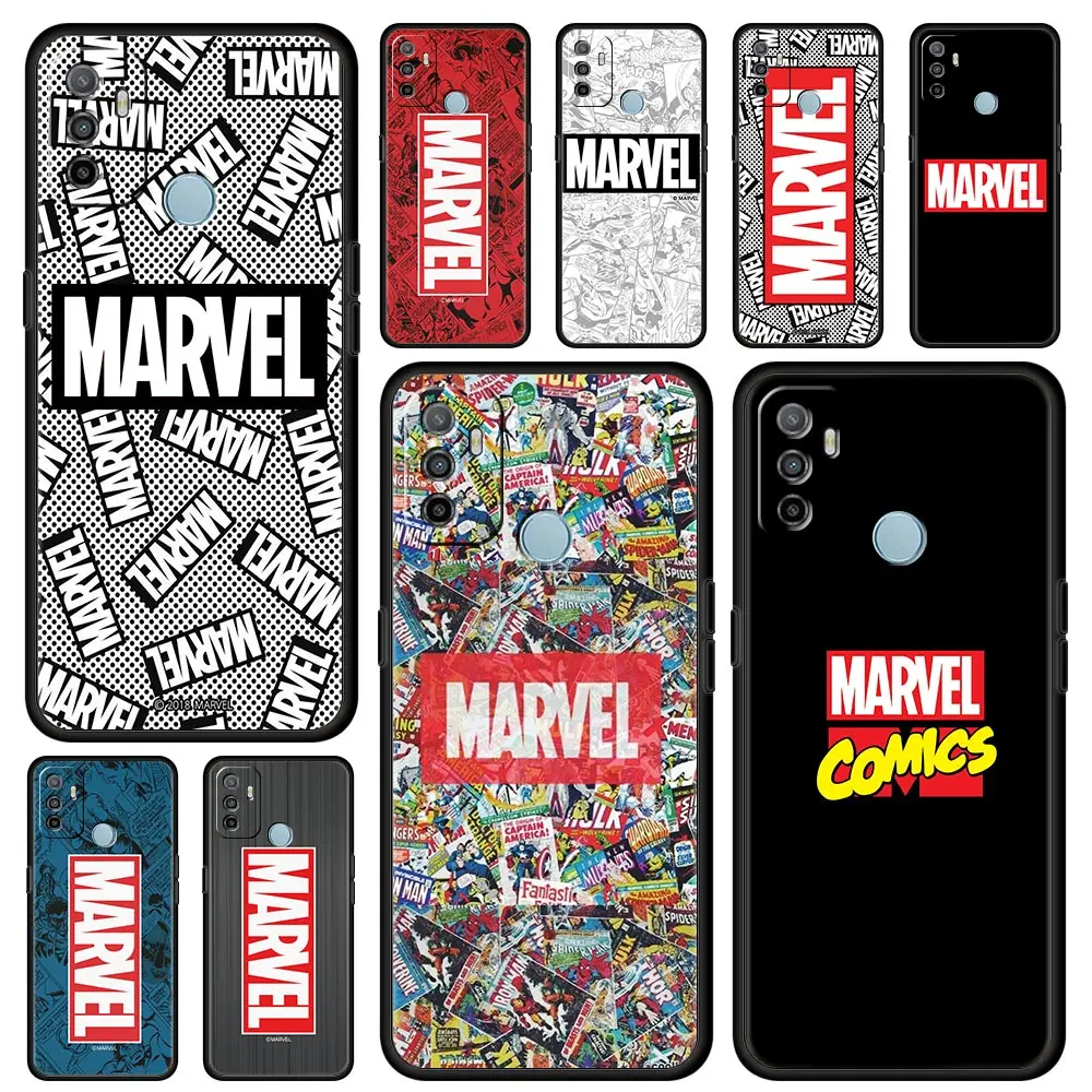 

Marvel Logo Phone Case For Oppo A53 A93 5G A52 A9 2020 Find X2Lite X2Pro Reno6 Reno4 Reno3 Pro A94 A7 Soft Back Cover Funda