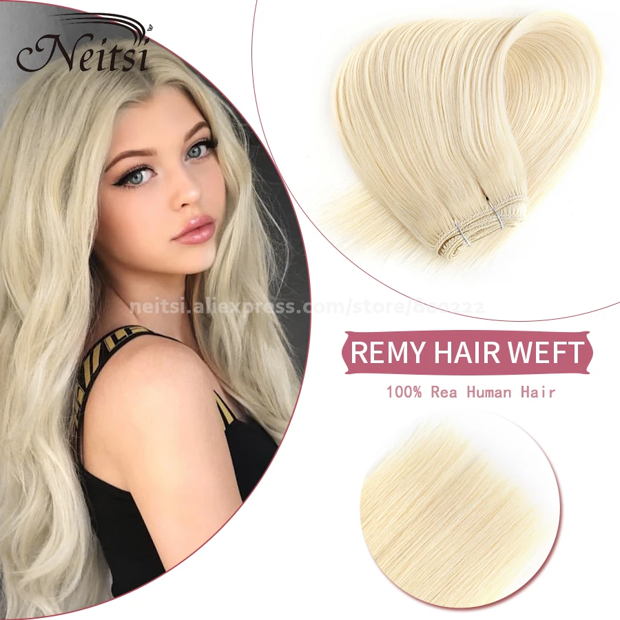 Neitsi Straight Sew In Remy Human Hair Weft Extensions 20