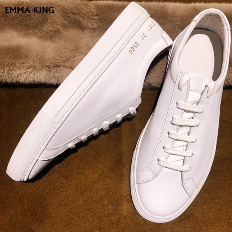 Сезон весна осень кожаная парусиновая обувь на плоской подошве женские