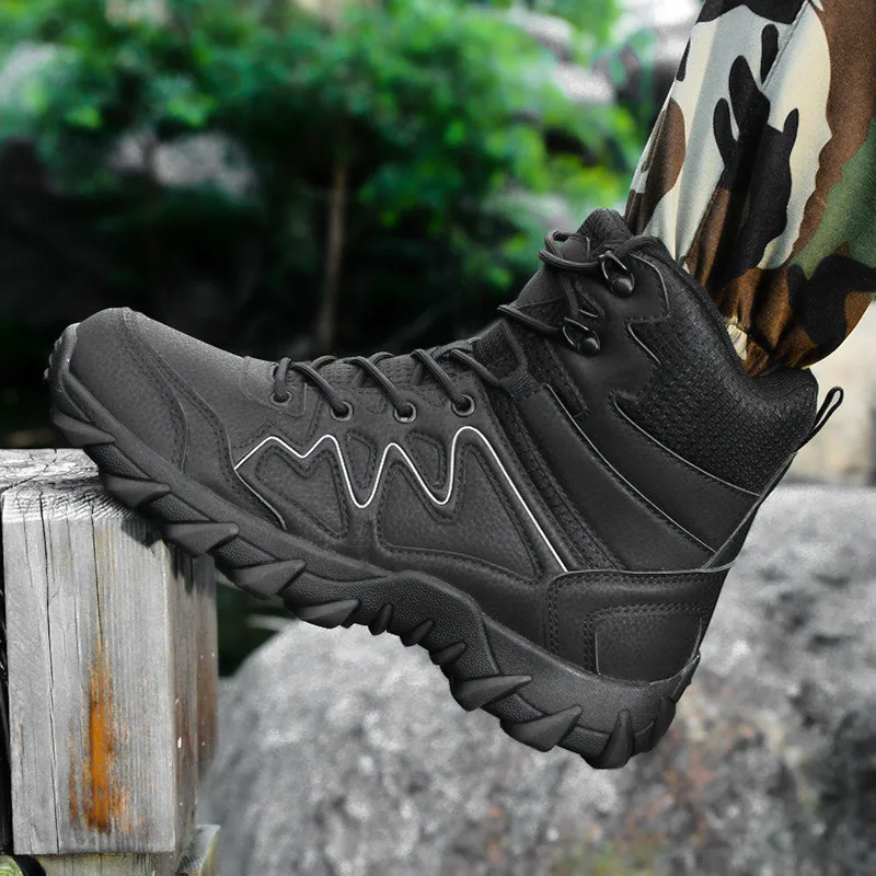 New top Non-slip Mountain Boots for Men Lightweight Hiking Boots Climbing Shoes Men Outdoor Trail Shoes High Mens Army Sneakers