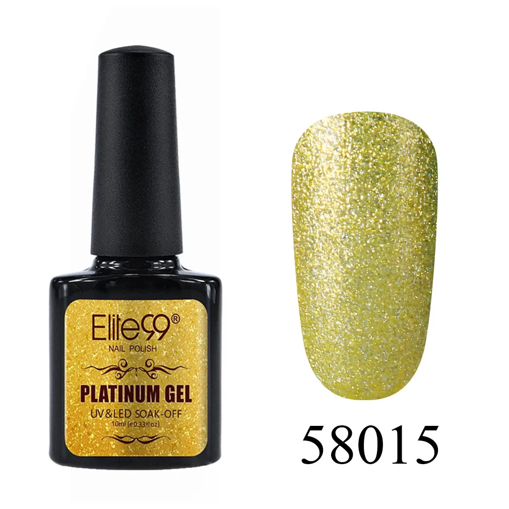 58015 Elite99 10 мл Блестящий УФ-гель для ногтей Platinum Soak Off Nail Art Маникюр гели для ногтей гибридные Лаки гель лак для ногтей набор - Цвет: 58015