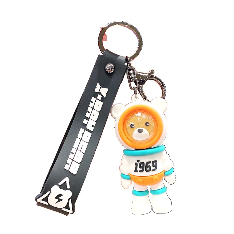 

Animal Cartoon Space Astronauts Bear Three-Dimensional Keychain Pendant Epoxy Cute Keychain Bag Ornament Car Pendant Keyring