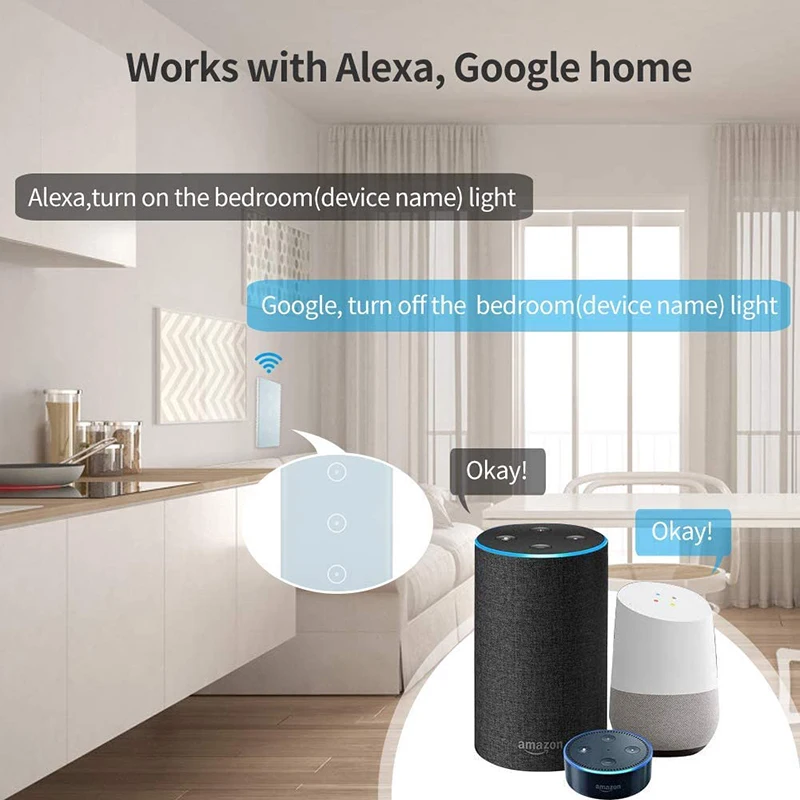 Coolcam Wifi настенный сенсорный выключатель ЕС умный светильник Tuya Умный домашний