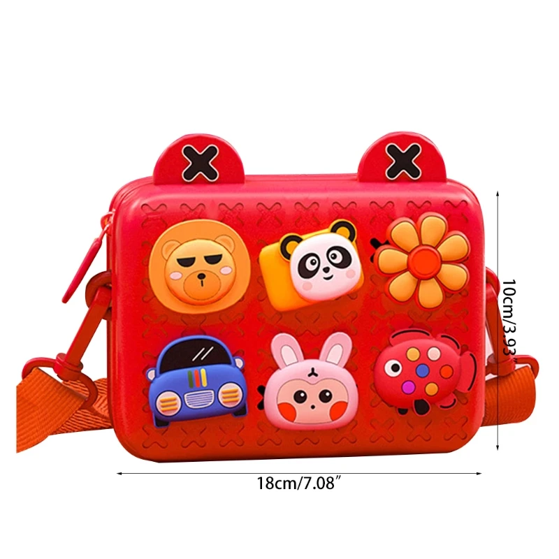

Mini Cartoon DIY Little Girl Messenger Bag Cartoon Anmals Car Pattern Adjustable Strap Kids Children Baby Shoulder Bag Wholesale