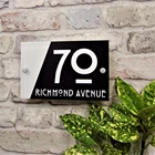 Индивидуальный табличка с номером, адресный знак, стеклянный акриловый эффект с именем