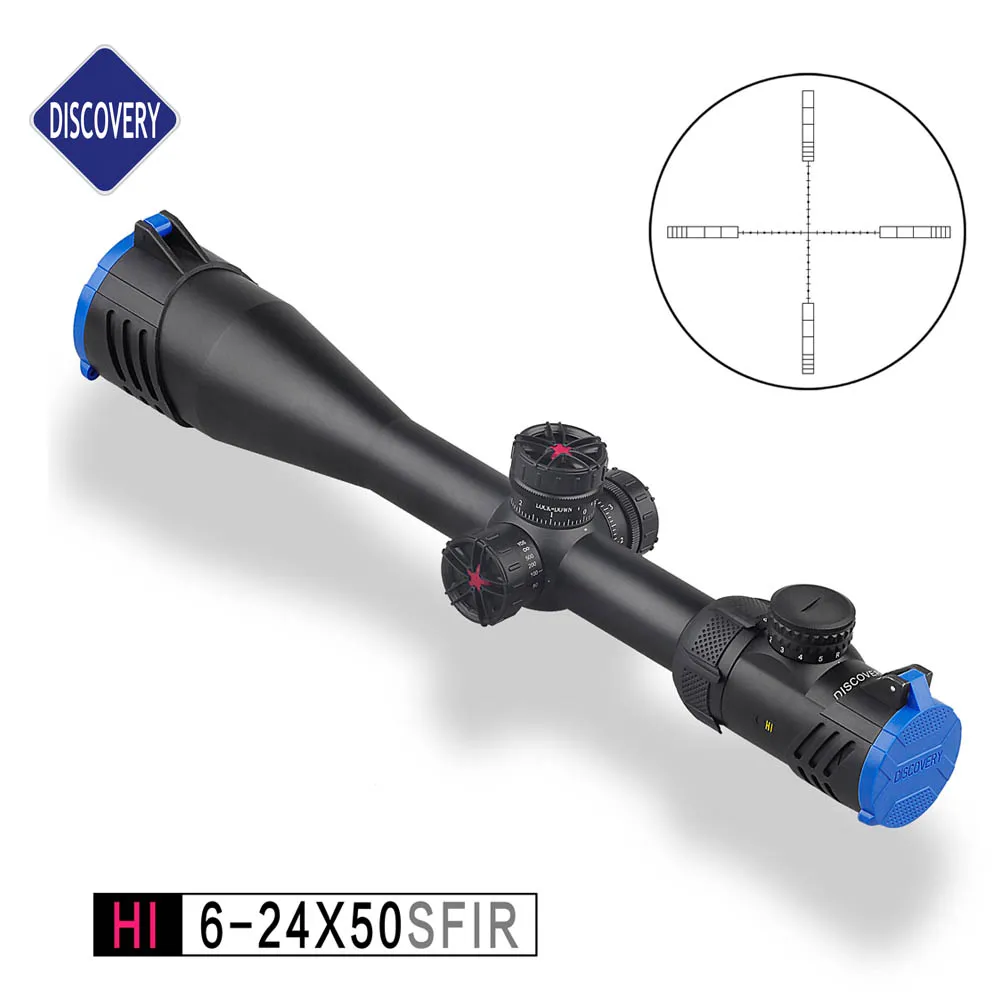 

Прицел для винтовки Discovery HI 6-24X50 SFIR, охотничий прицел для стрельбы, наружный оптический телескоп с подсветкой и боковым параллаксом для стра...