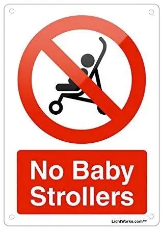 

Destiny'S Prohibited No Baby Strollers Aluminum Decorative Signs Metal Aluminum Sign for Outdoor & Indoor 12" X 8"