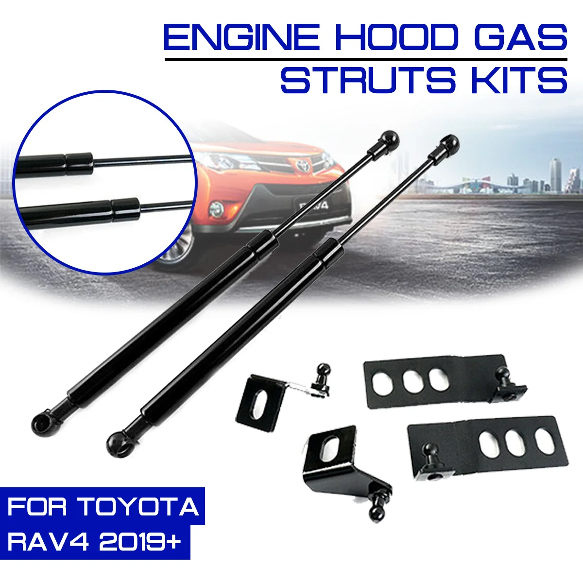 

Car Refit Bonnet Hood Gas Shock Lift Strut Bars Support Rod Hood Cover Hydraulic Rod For Toyota RAV4 2019+