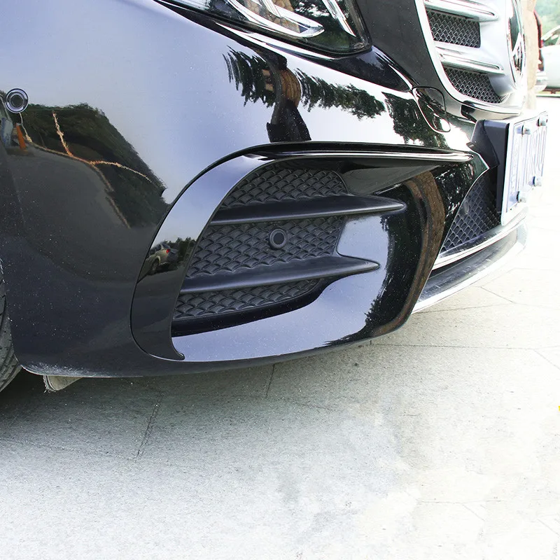 Jual Serat Karbon Warna Styling Untuk Mercedes Benz E Class E63 E43 Depan Belakang Bumper Kabut Lampu Grille Bilah Cover Air Pisau Stiker